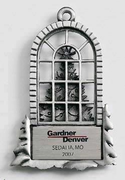 Window with Tree Marken Design Cast Ornament