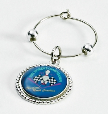 Wine Charm with Ring & 2 Beads Souvenir Collectible w/ PhotoEmblem, 11/16