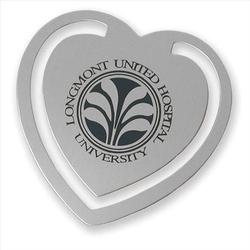 Heart Shape Silk Screened Bookmark Clip