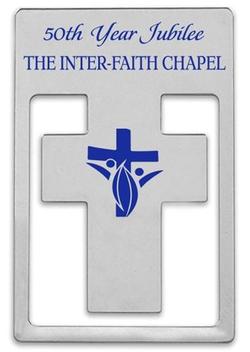Cross (in rectangle) Silk Screened Bookmark Clip