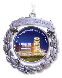 Wreath with Digital Emblem Superb Design Cast Ornament